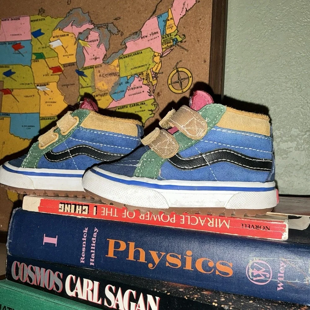 VANS‎ SK8 Mid Reissue v Sneakers Colorblock Blue Green Red Toddler Size 4 Baby